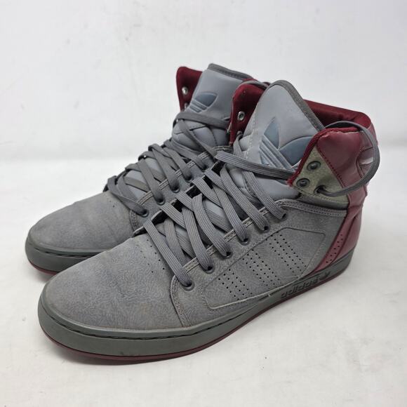 Adidas Adi High EXT Mens Size 10 Gray Red High Top Retro Basketball Sneakers - Picture 1 of 8